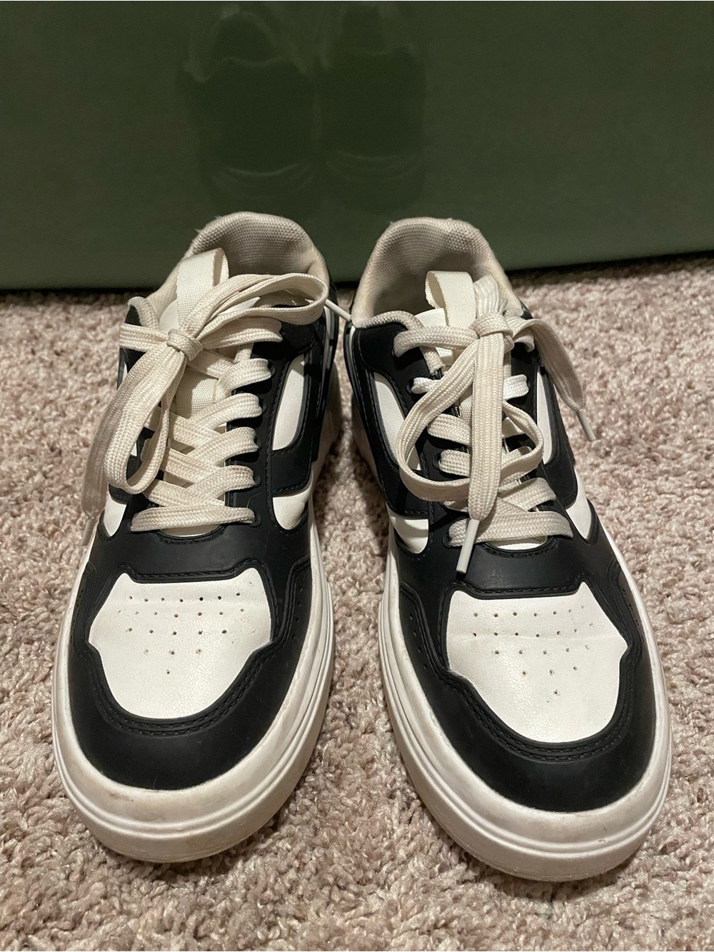 Black and White Low-Top Sneakers